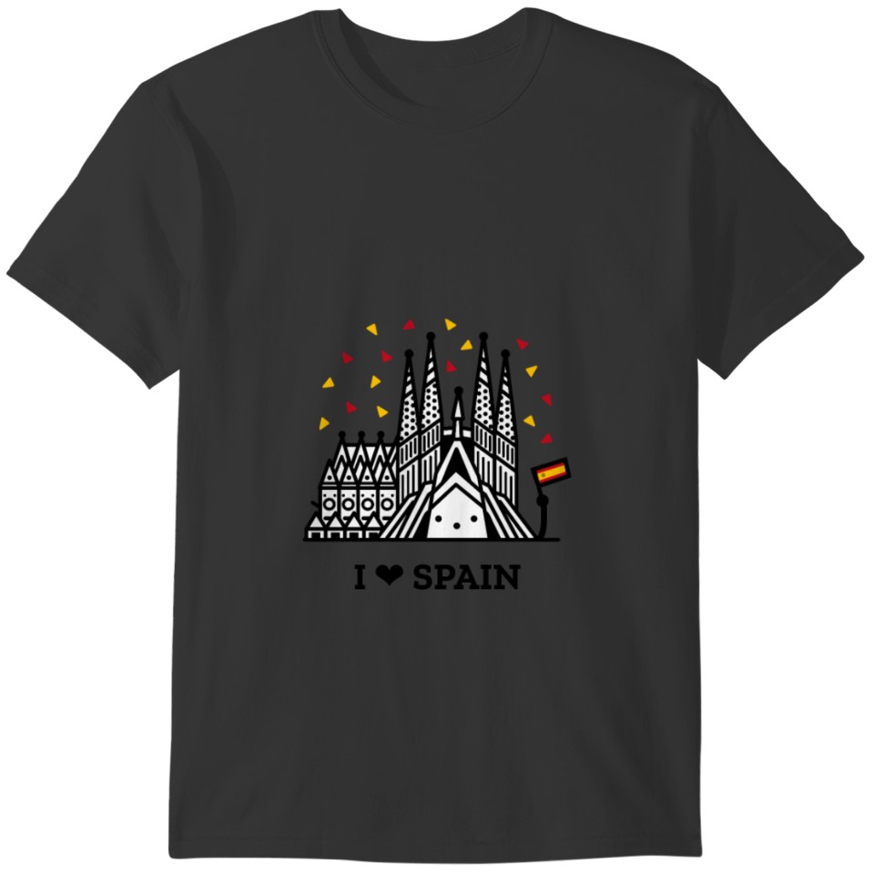 I Love Spain Cute Gift For Spanish Pride Patriotic T-shirt