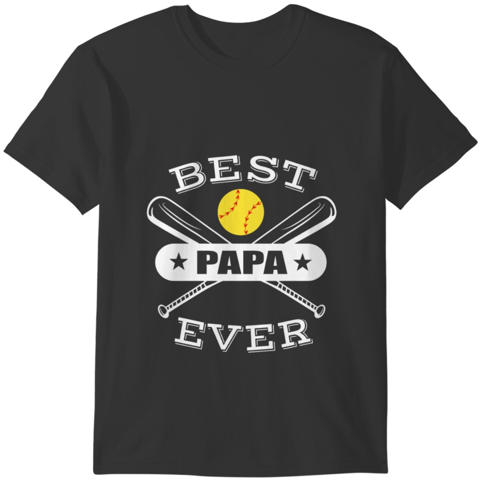 Best Papa Ever Gift For Softball Grandpa Grandfath T-shirt