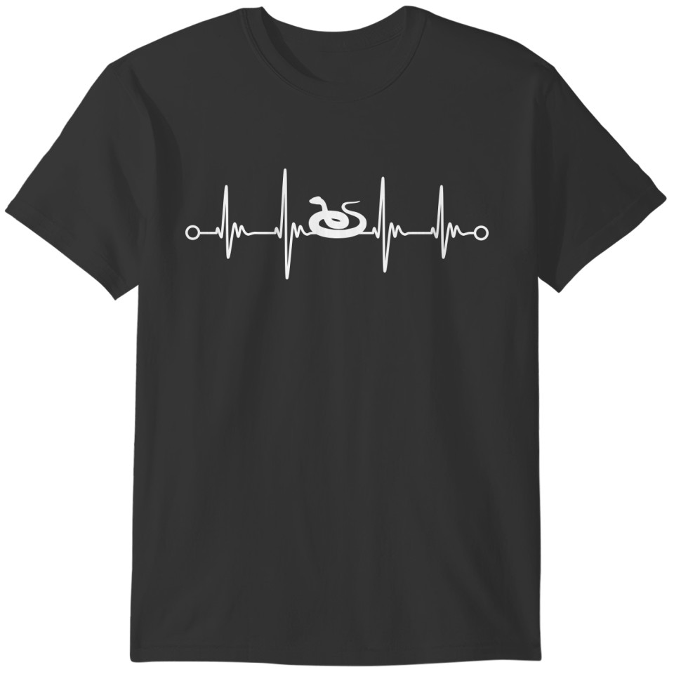 Snake reptiles cool pulse heartbeat design T-shirt