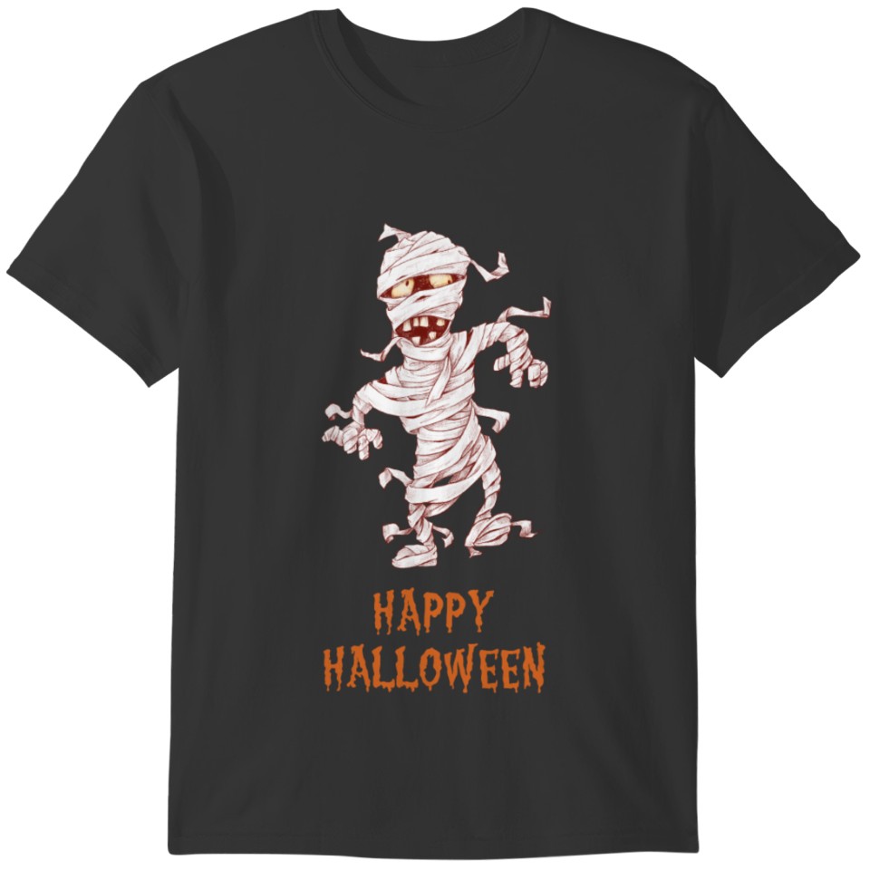 Happy Halloween mummy ghost costume creepy T-shirt