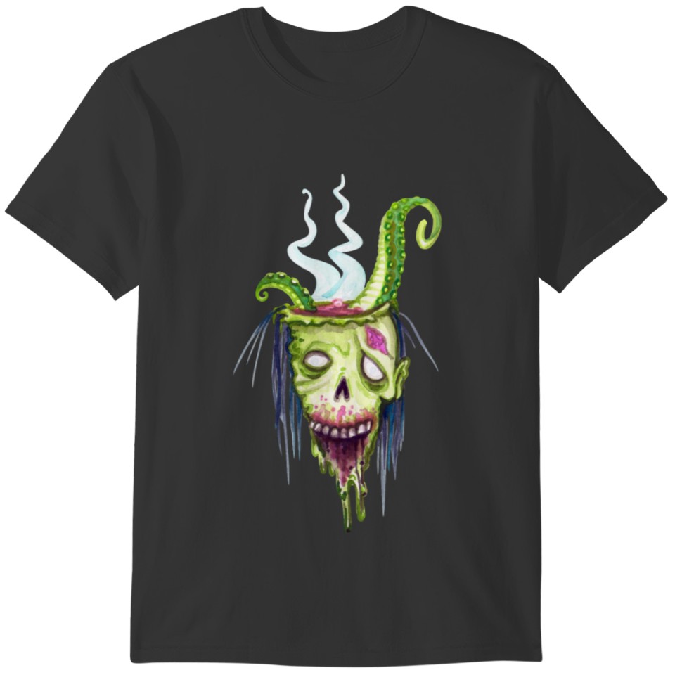 Halloween Zombie Octopus Face T-shirt