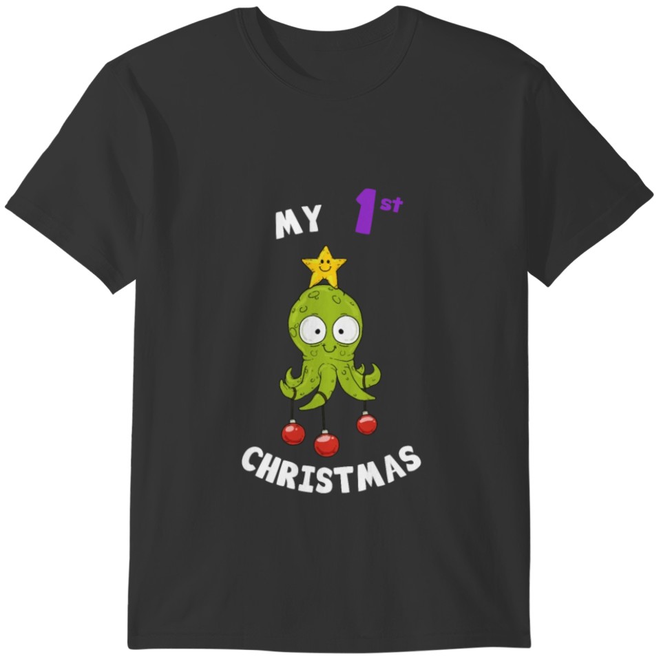 Cute Octopus First Christmas Gift T-shirt