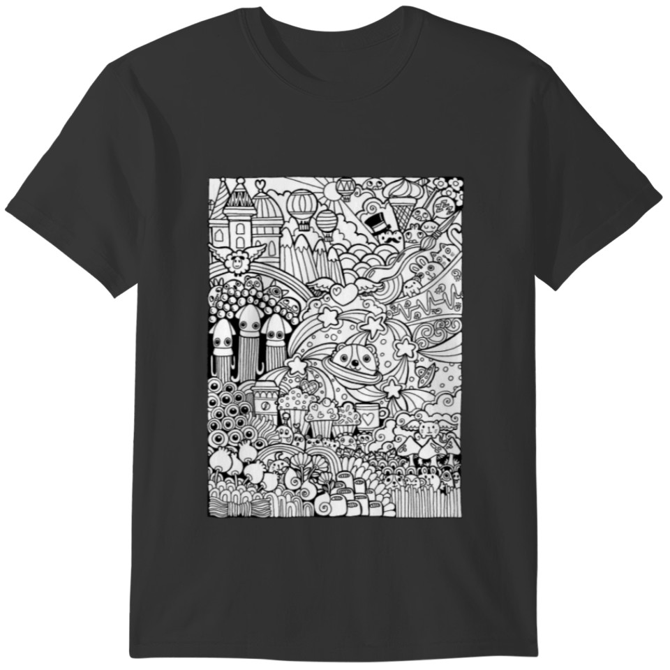 Black & White City Mandala T-shirt