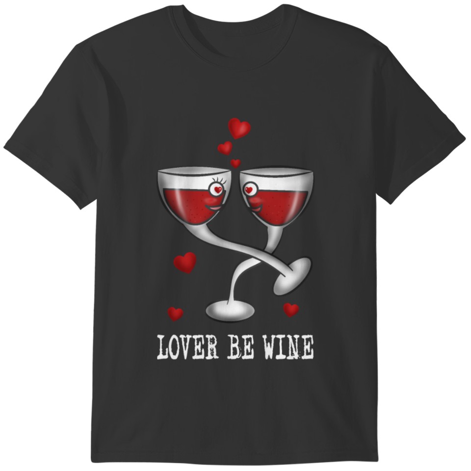 Valentine's Day Couple In Love Red Wine Wineglass T-shirt