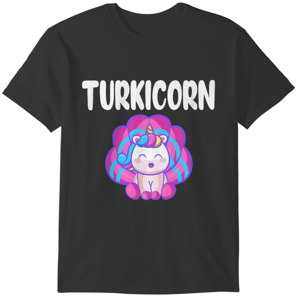 Unicorn Turkey Funny Thanksgiving Girls Gifts T-shirt