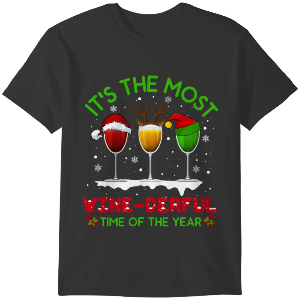 Christmas Wine Shirt Xmas Alcohol Pajama PJ T-shirt