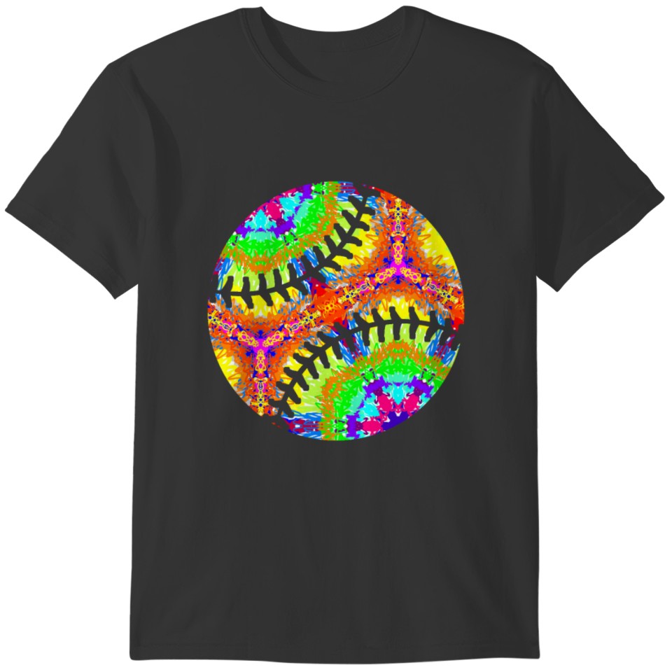 Baseball Tie Dye Rainbow Trippy Hippie Style T-shirt