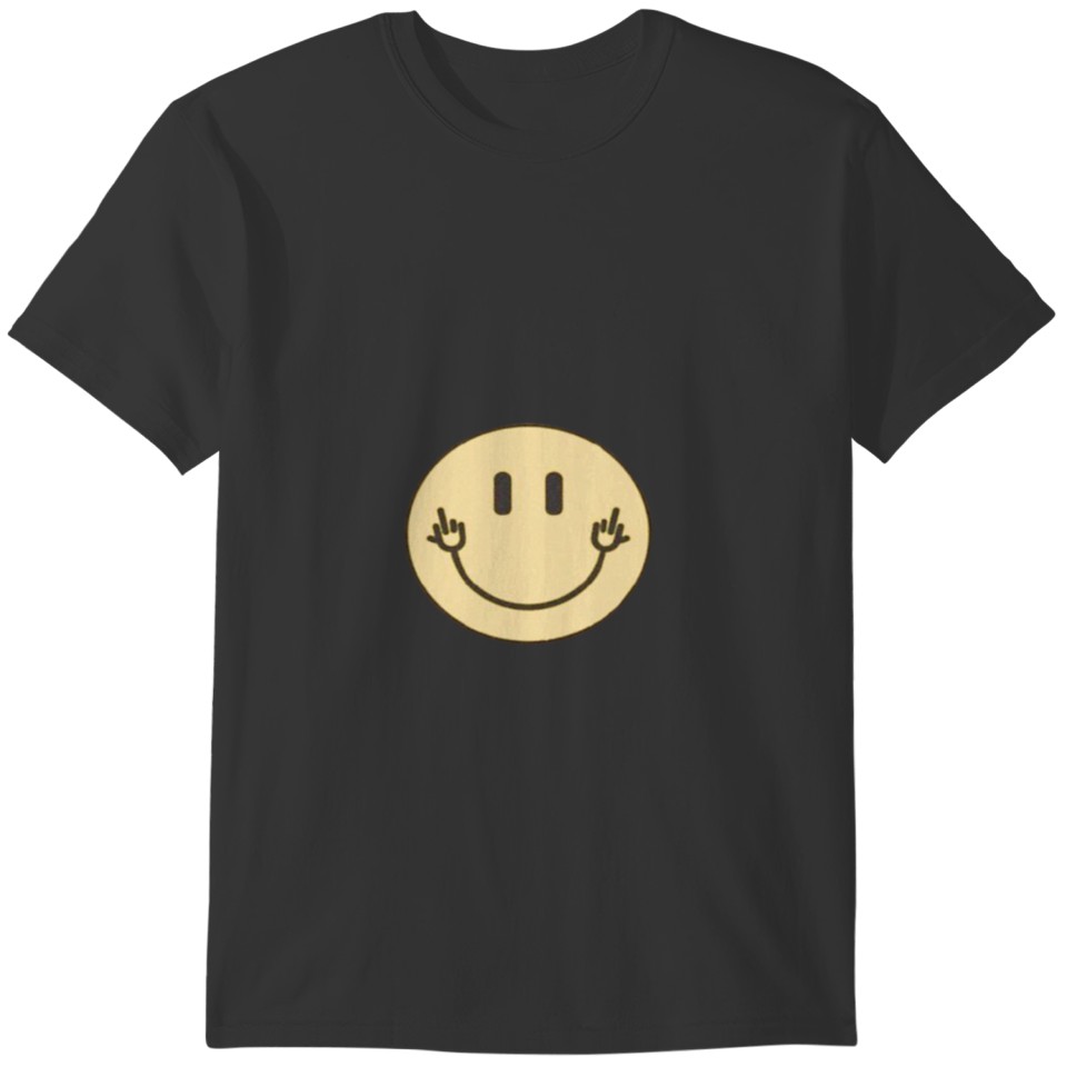 Yellow Smile Face Middle Fingers T-shirt
