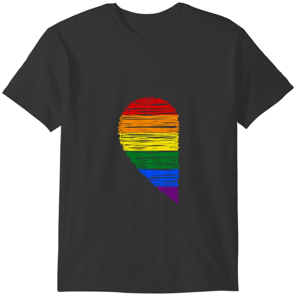 Rainbow Heart Lgbt Matching Couple Day Pride Frien T-shirt