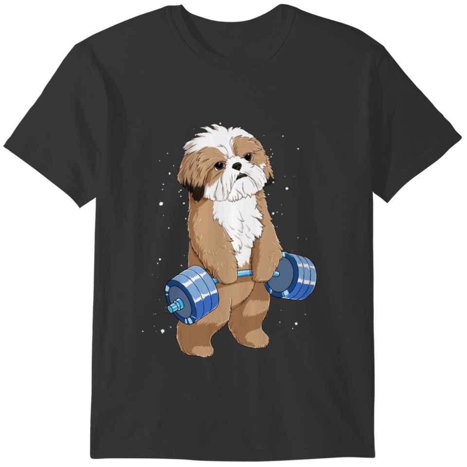 Funny Weight Lifting Fitness Gym Shih Tzu Dog T-shirt