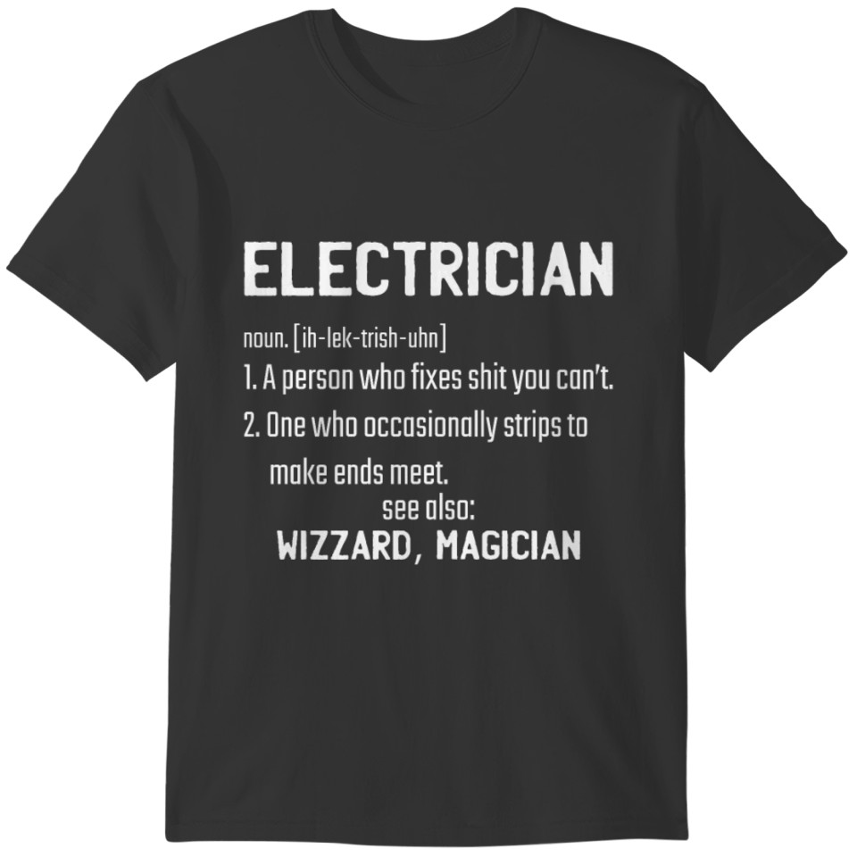 Electrician Definition and Gift for Lineman and T-shirt