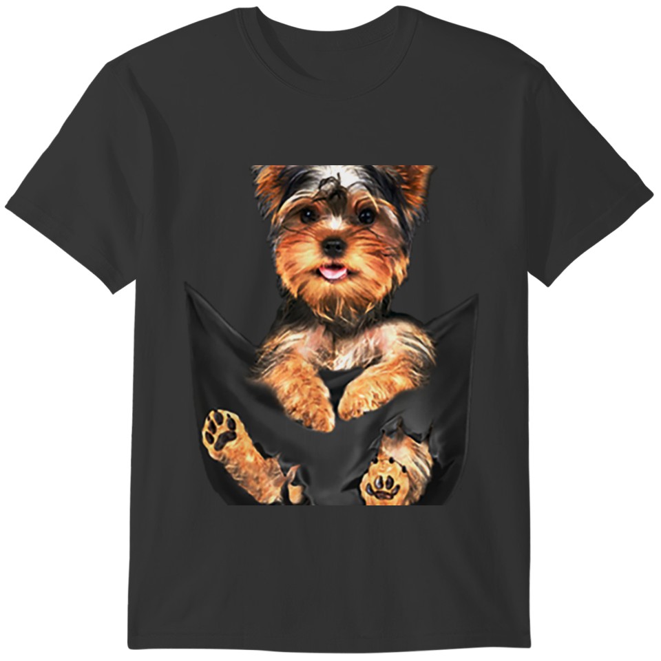 Dog Lovers Gifts Yorkshire Terrier In Pocket Funny T-shirt