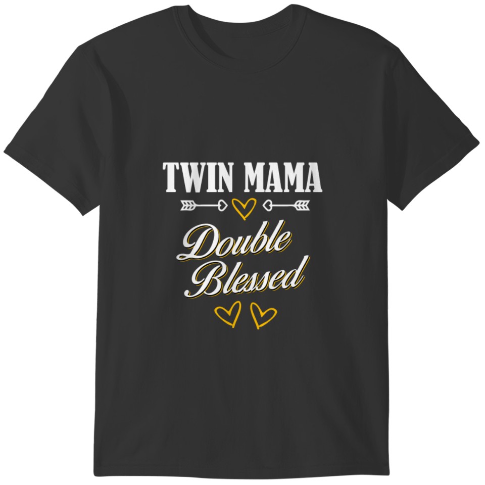 Double Blessed Twin Mama Mom Mothers Day Women Gif T-shirt