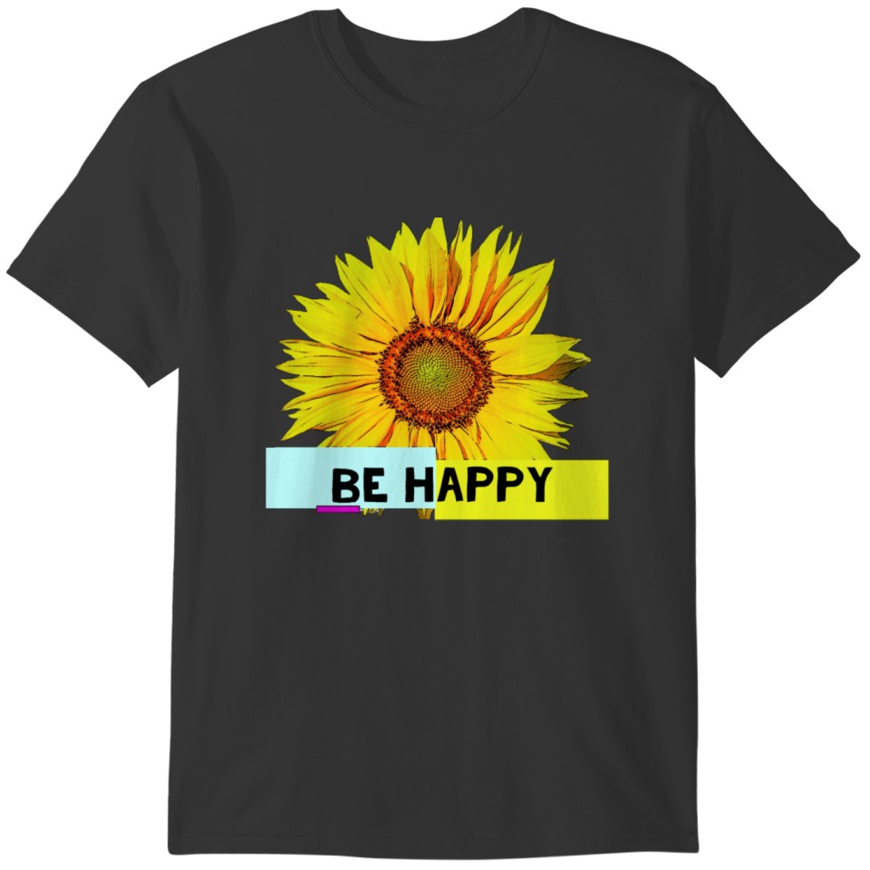 Be happy sunflower design T-shirt
