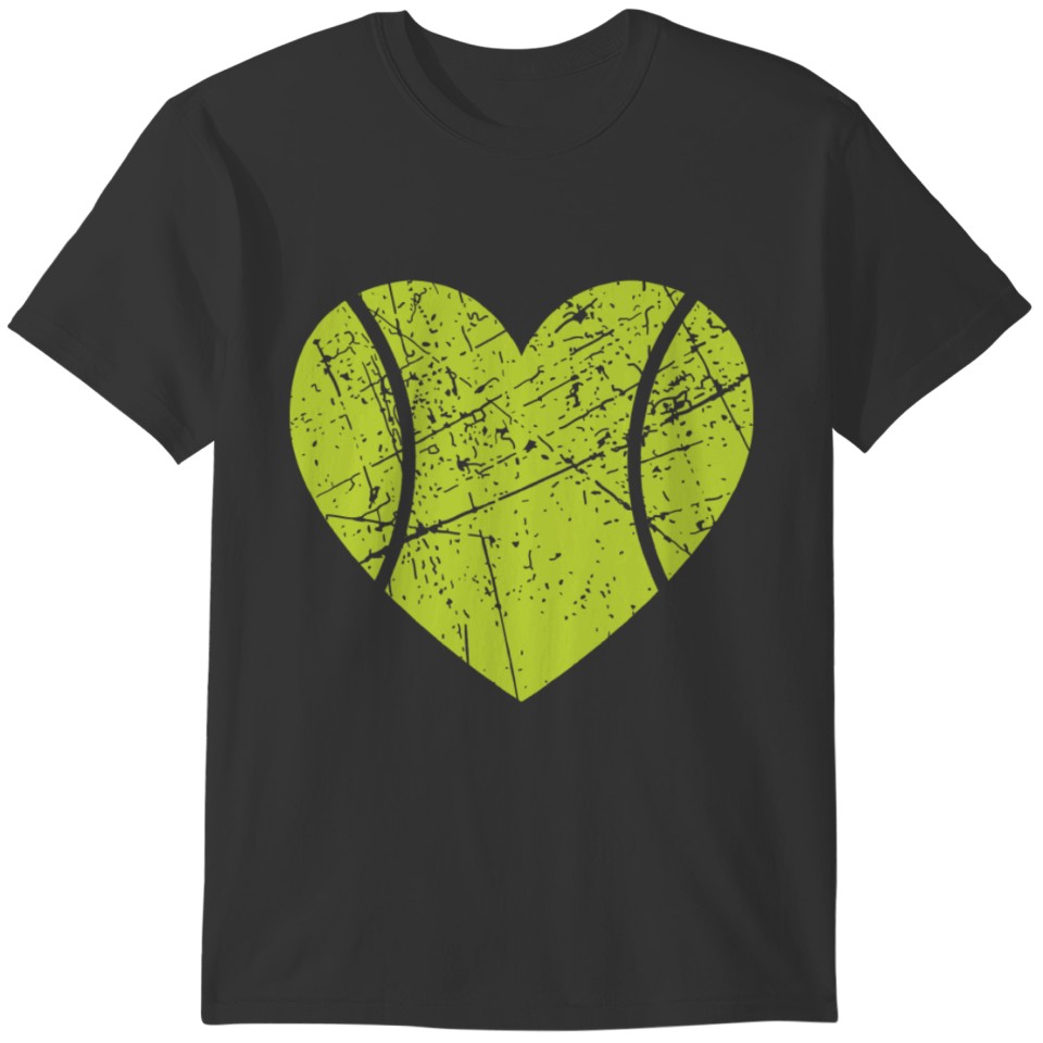 Valentines Day Tennis Ball Heart Grunge Men Women T-shirt