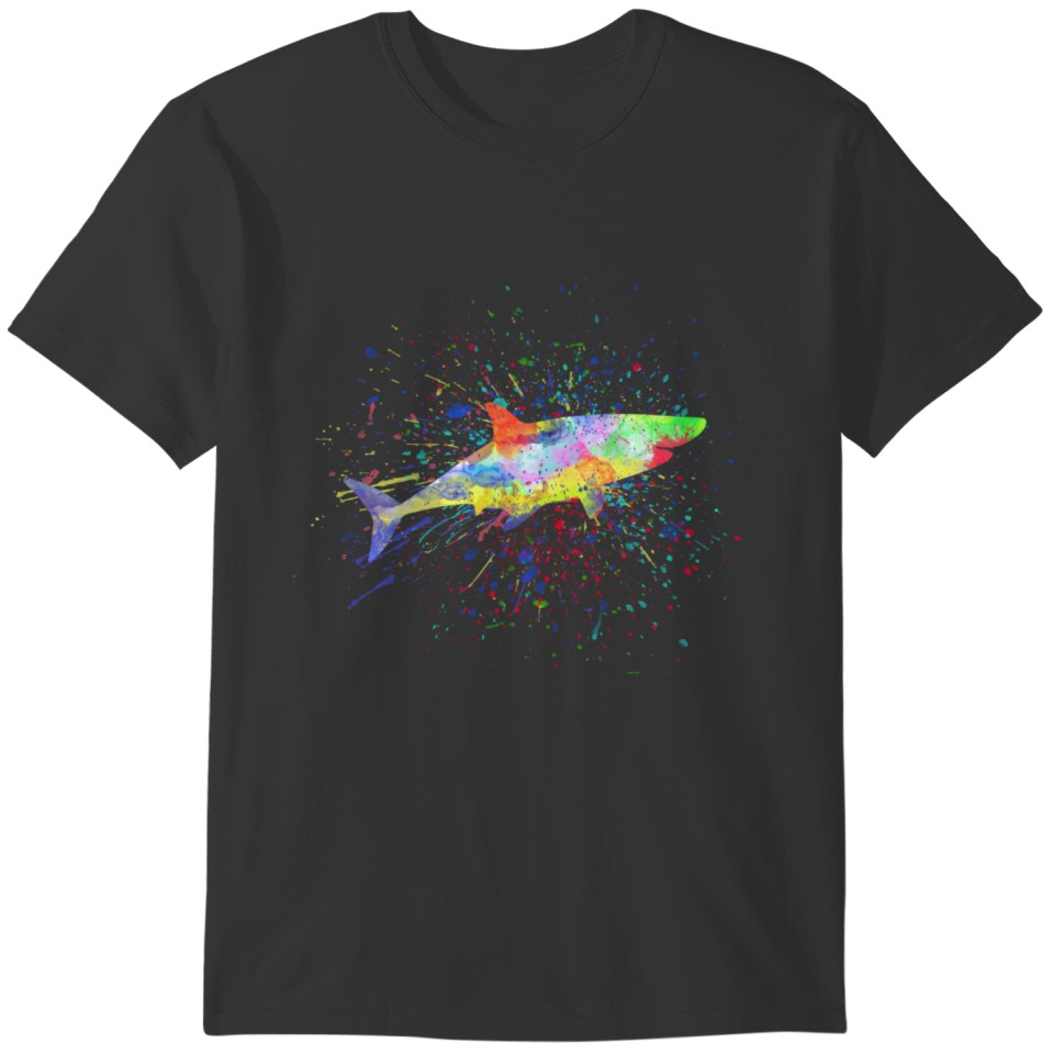 colorful shark T-shirt