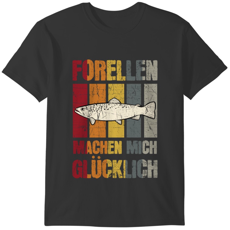 Vintage Trout Fishing Retro Fisherman Salmon Fish T-shirt