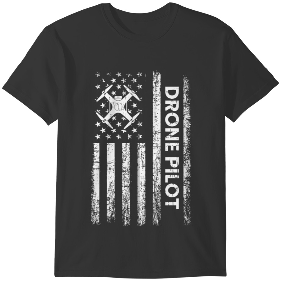 drone American Flag, FPV Quadcopter drone T-shirt