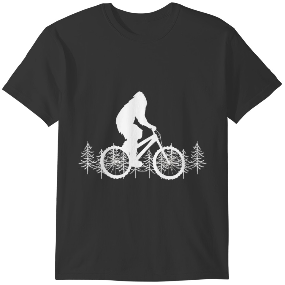 Bigfoot Rides A Mountain Bike Funny MTB T-shirt