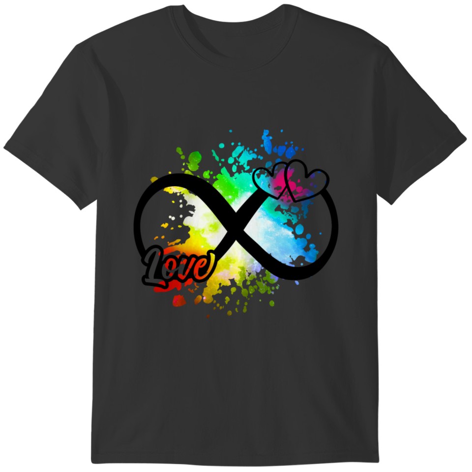 Infinity Symbol Love Hearts Colorful T-shirt