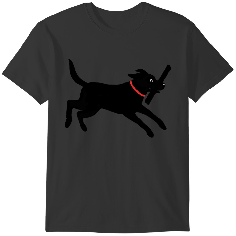 Happy Black Lab Running Cute Labrador Retriever C T-shirt