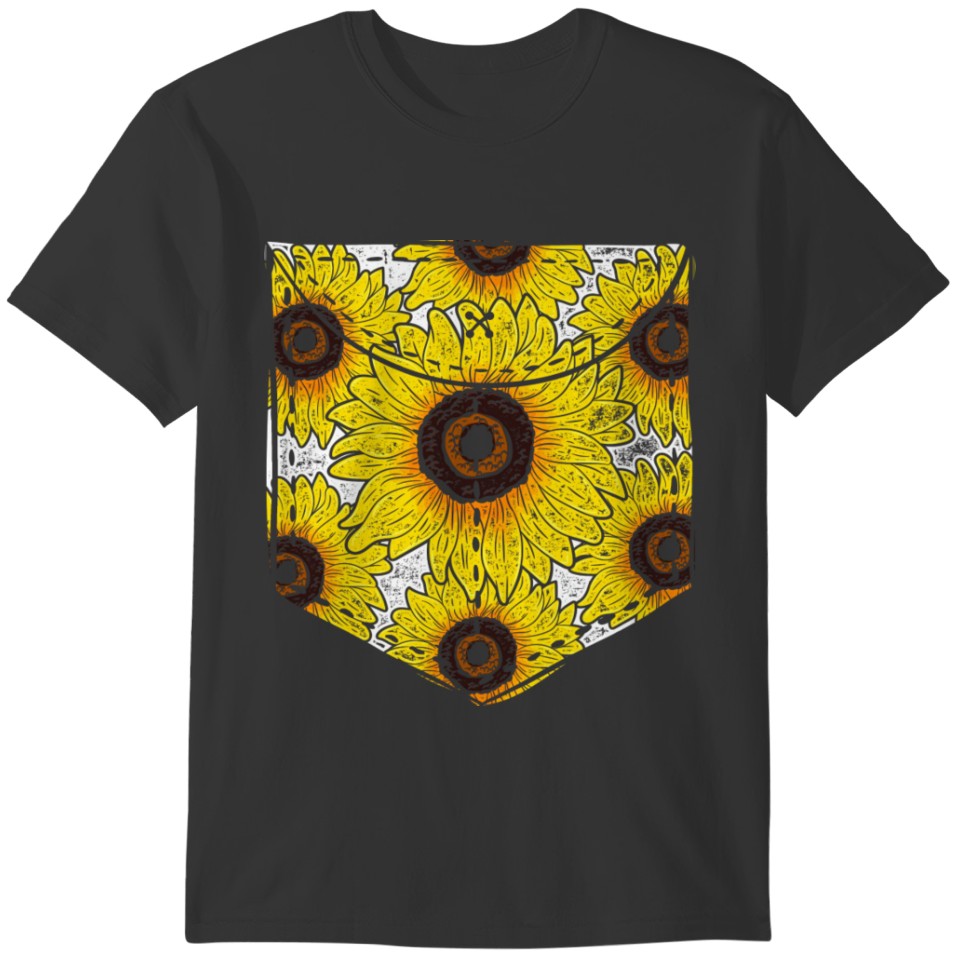 Vintage breast pocket sunflower T-shirt