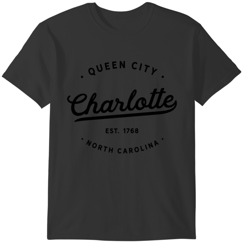 Classic Vintage Retro Charlotte Queen City Nc T-shirt
