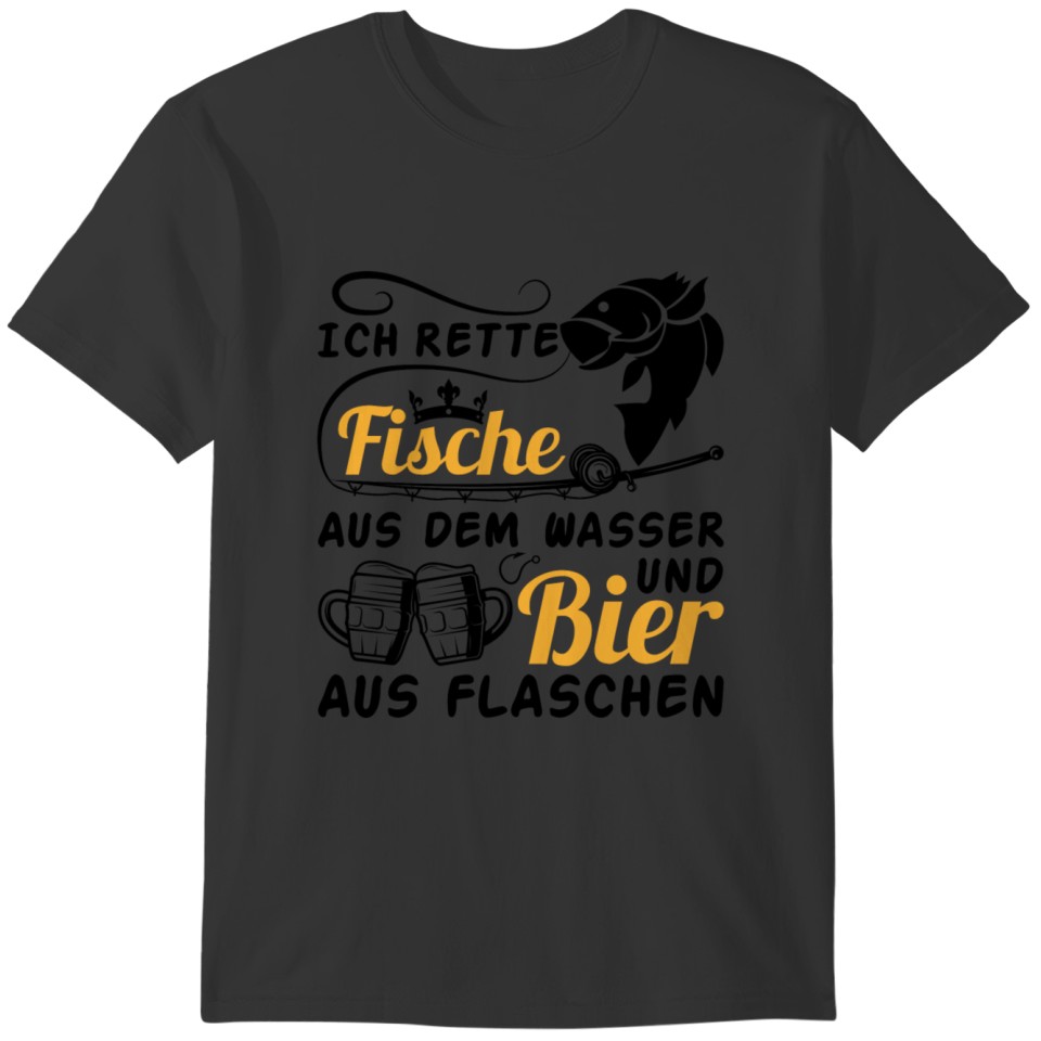 Fish beer gift fishing trip fishing day T-shirt