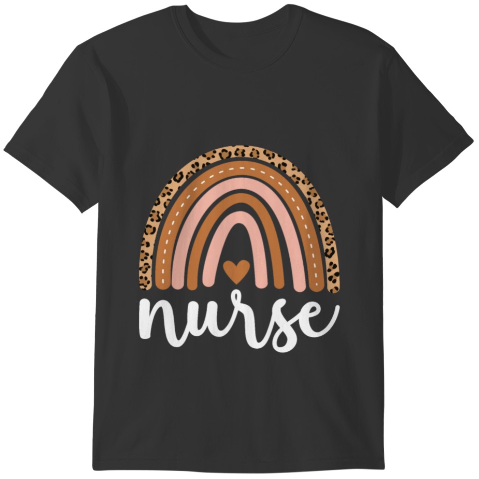 Boho Rainbow Nurse Leopard , Nurses Week 2021 T-shirt