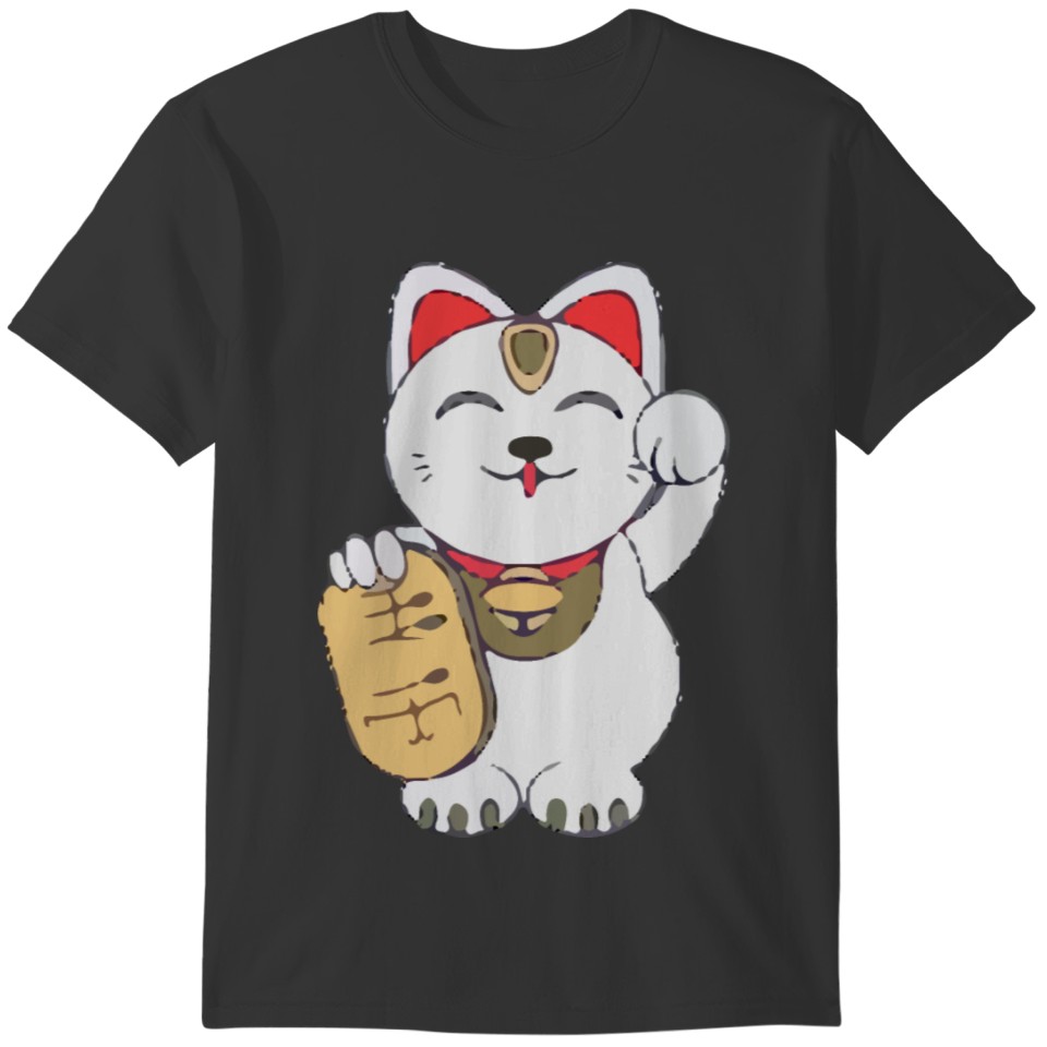 classic chinese lucky waving puppy friend cat T-shirt