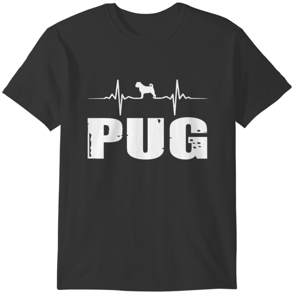 Mops Heartbeat Dog T-shirt