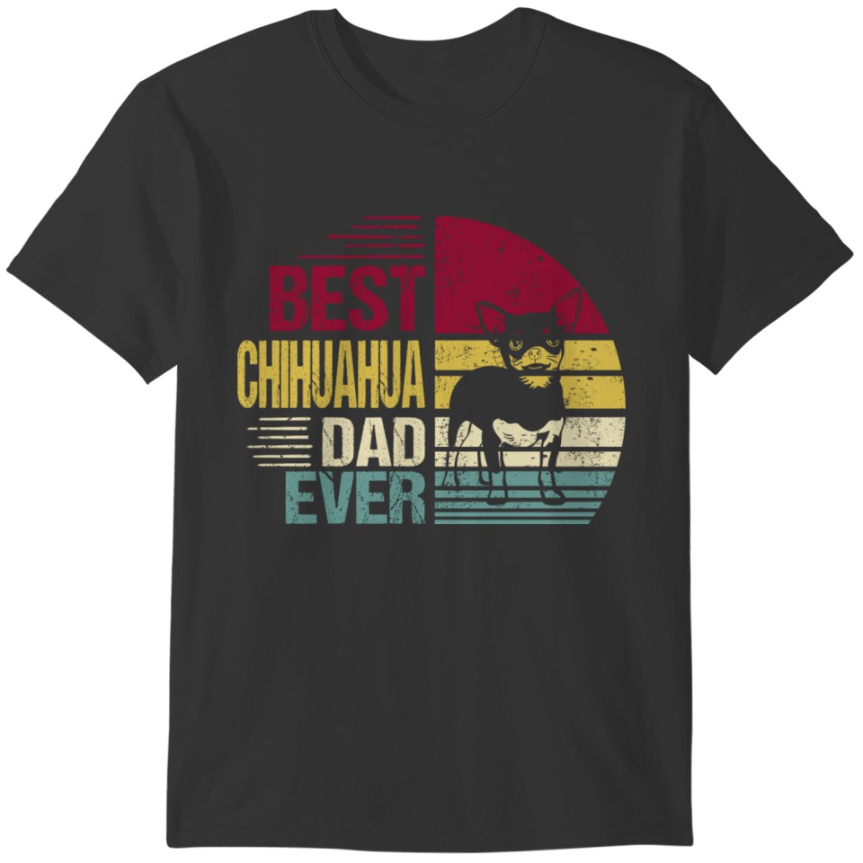 Chihuahua Dad Best Dad Ever Retro T-shirt