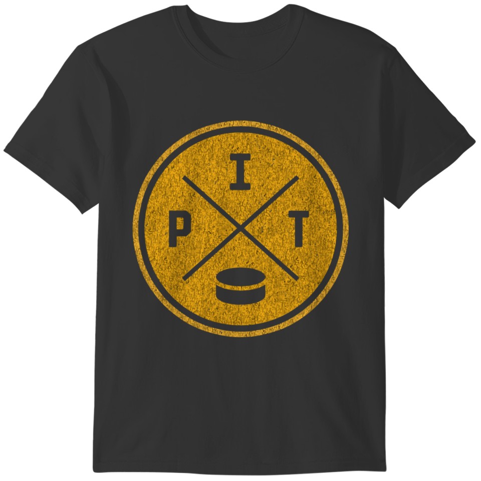 Classic Pittsburgh Hockey PIT Outline 0418 T-shirt