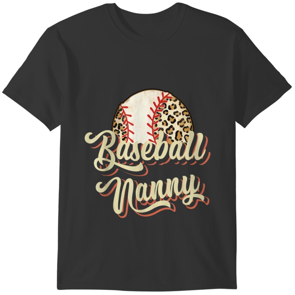 Baseball Nanny Leopard Funny Mother s Day T-shirt