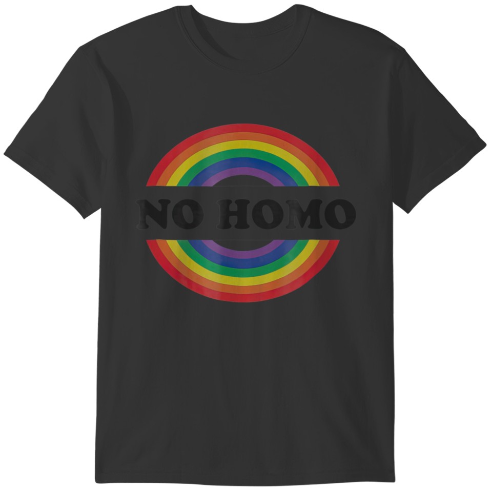Funny No Homo Rainbow Circle Gay Pride T-shirt