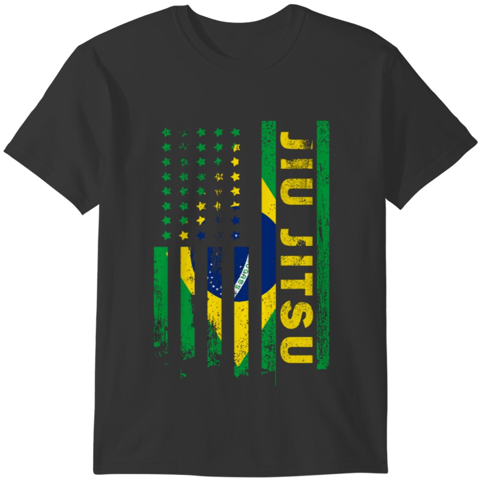 Jiu Jitsu Shirts Belts Flag Bjj Mma Mens Brazilian T-shirt