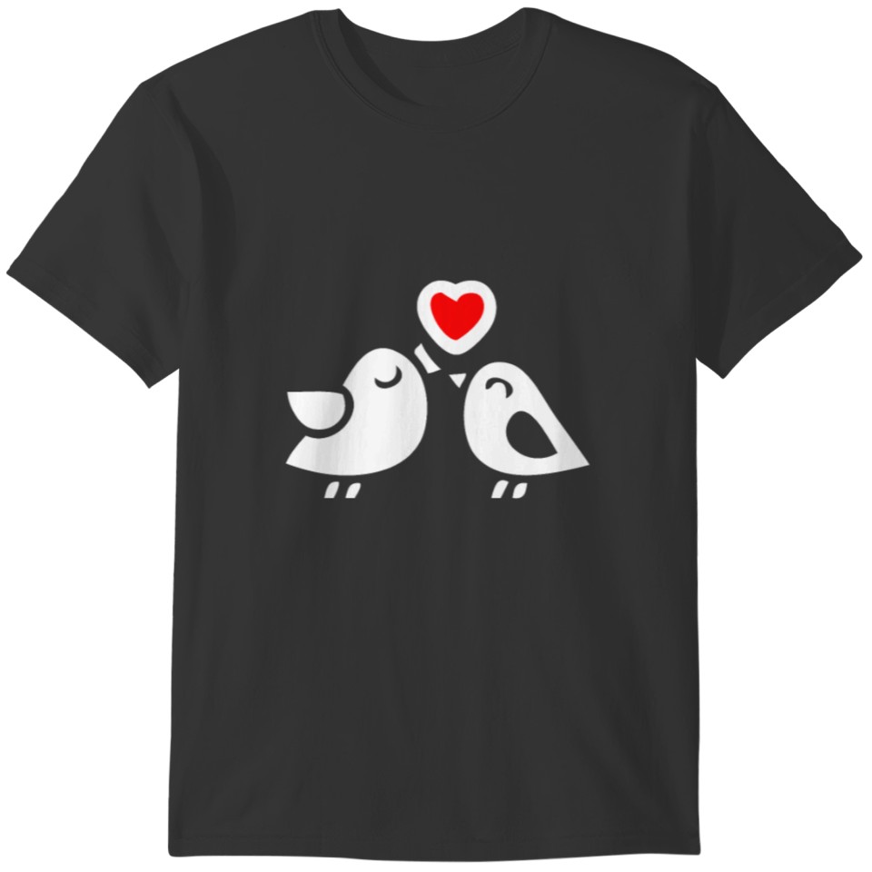 Cute birds loving hearts valentine's day T-shirt