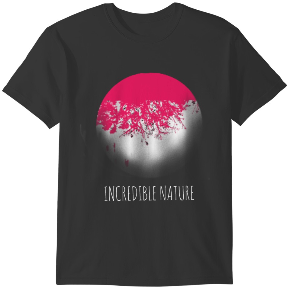 Incredible nature on pink T-shirt