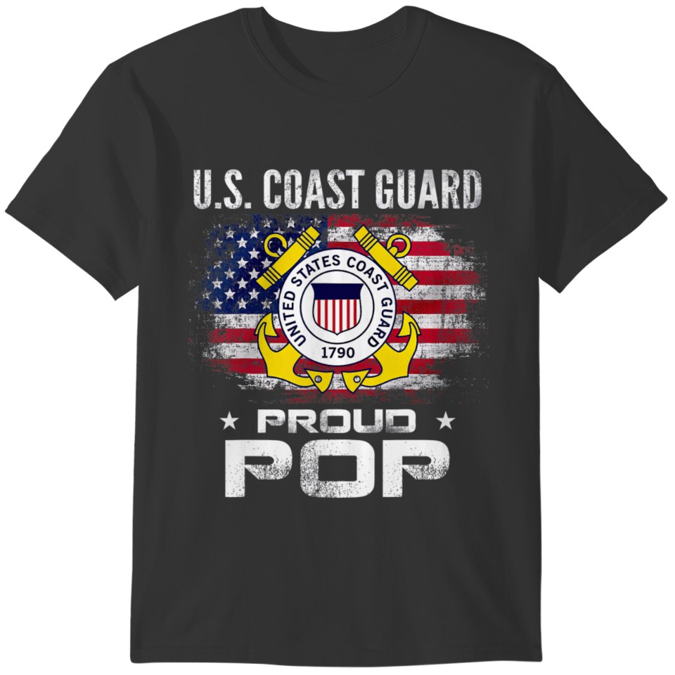 US Coast Guard Proud Pop With American Flag T-shirt