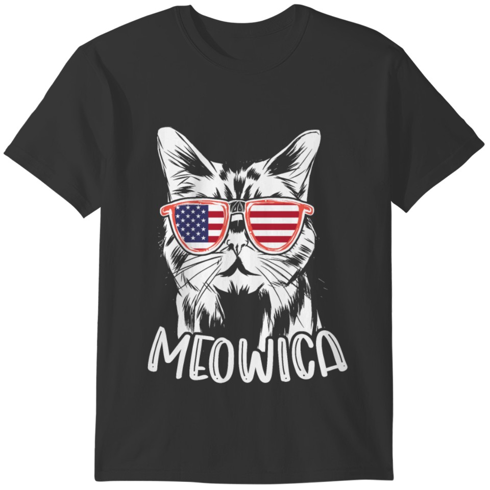 Patriotic Cat 4th Of July Independence Day T-shirt