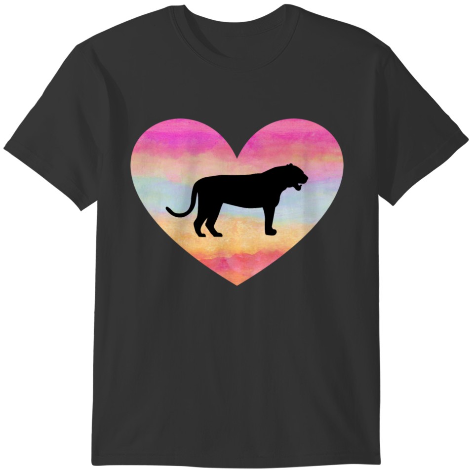 I Love Tigers Heart Feline Big Cat Lover Colorful T-shirt