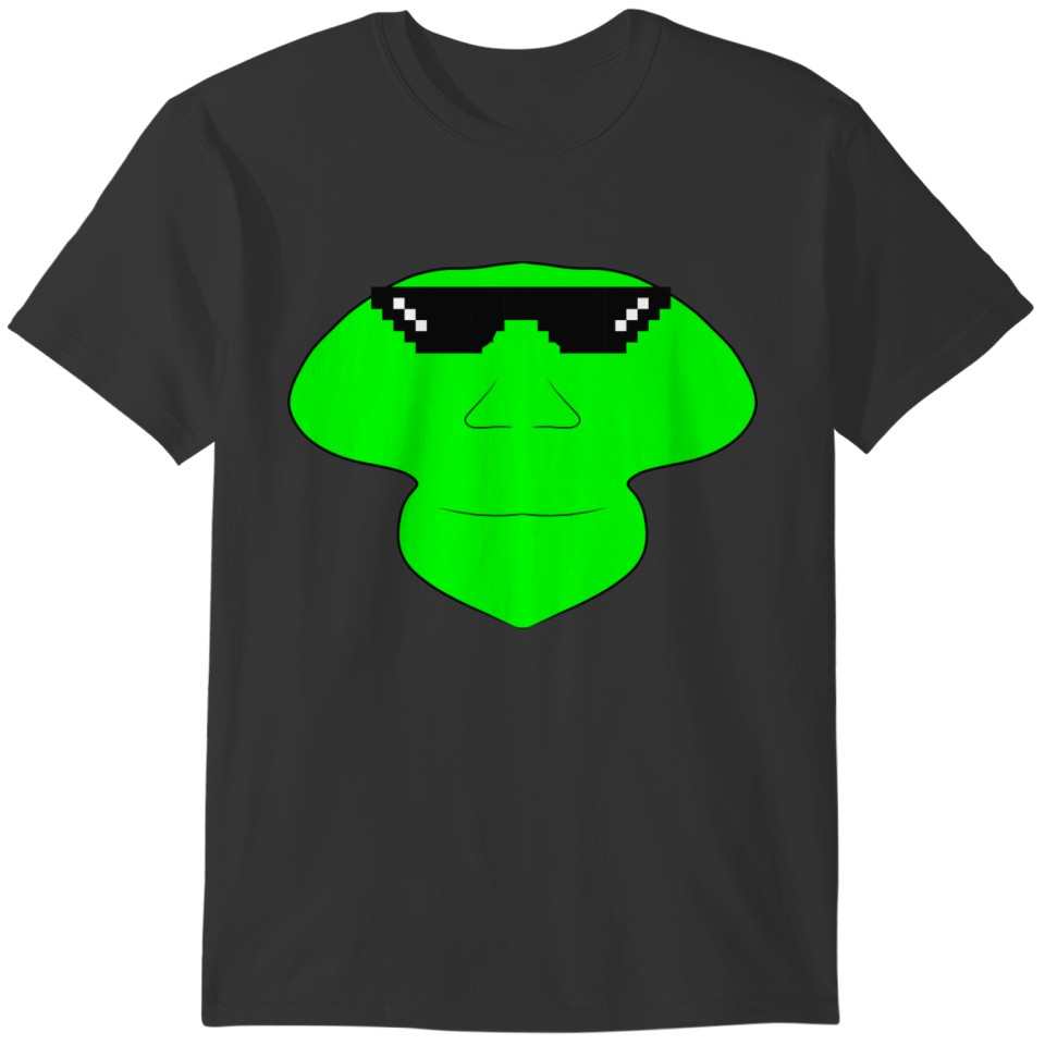 Green alien funny thug life face T-shirt
