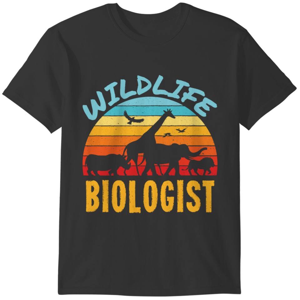 Wildlife Biologist Biology Retro Wildlife T-shirt