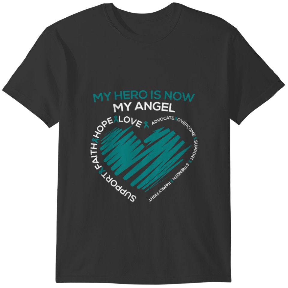 Ovarian Cancer Pcos Faith Hope Love Cool Awareness T-shirt