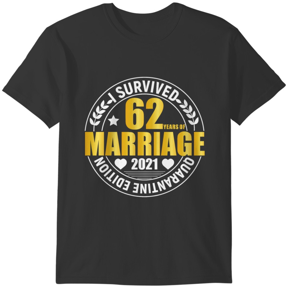62nd Wedding Anniversary Gifts 62 Years Anniversar T-shirt