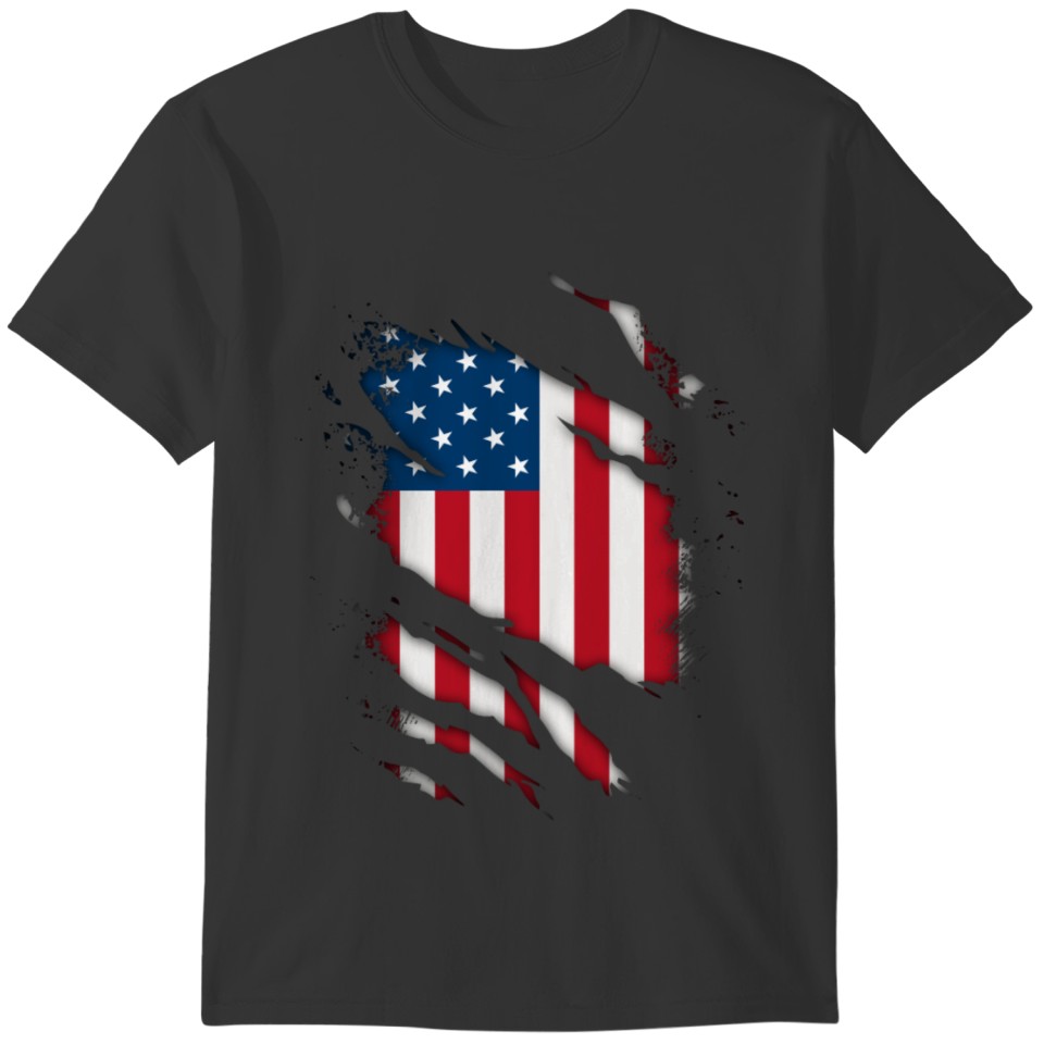 4th of July American Flag Distressed Patriotic T-shirt