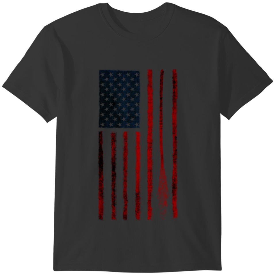Witch's Besom American Flag Pagan Graphic T-shirt
