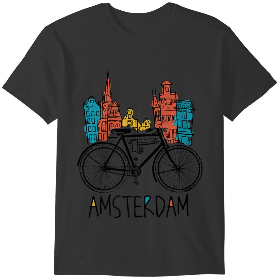 Amsterdam Vintage Retro Bicycle Bike Netherlands T-shirt