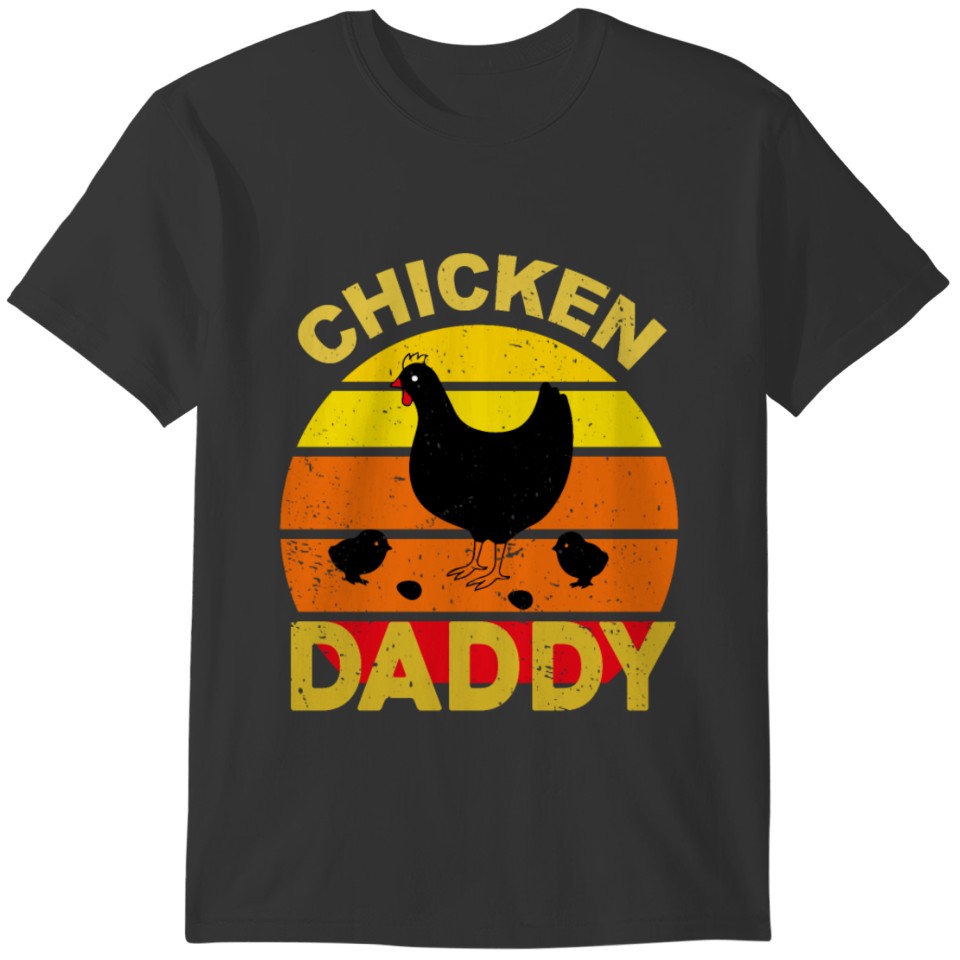Chicken daddy retro vintage poultry farmer dad T-shirt