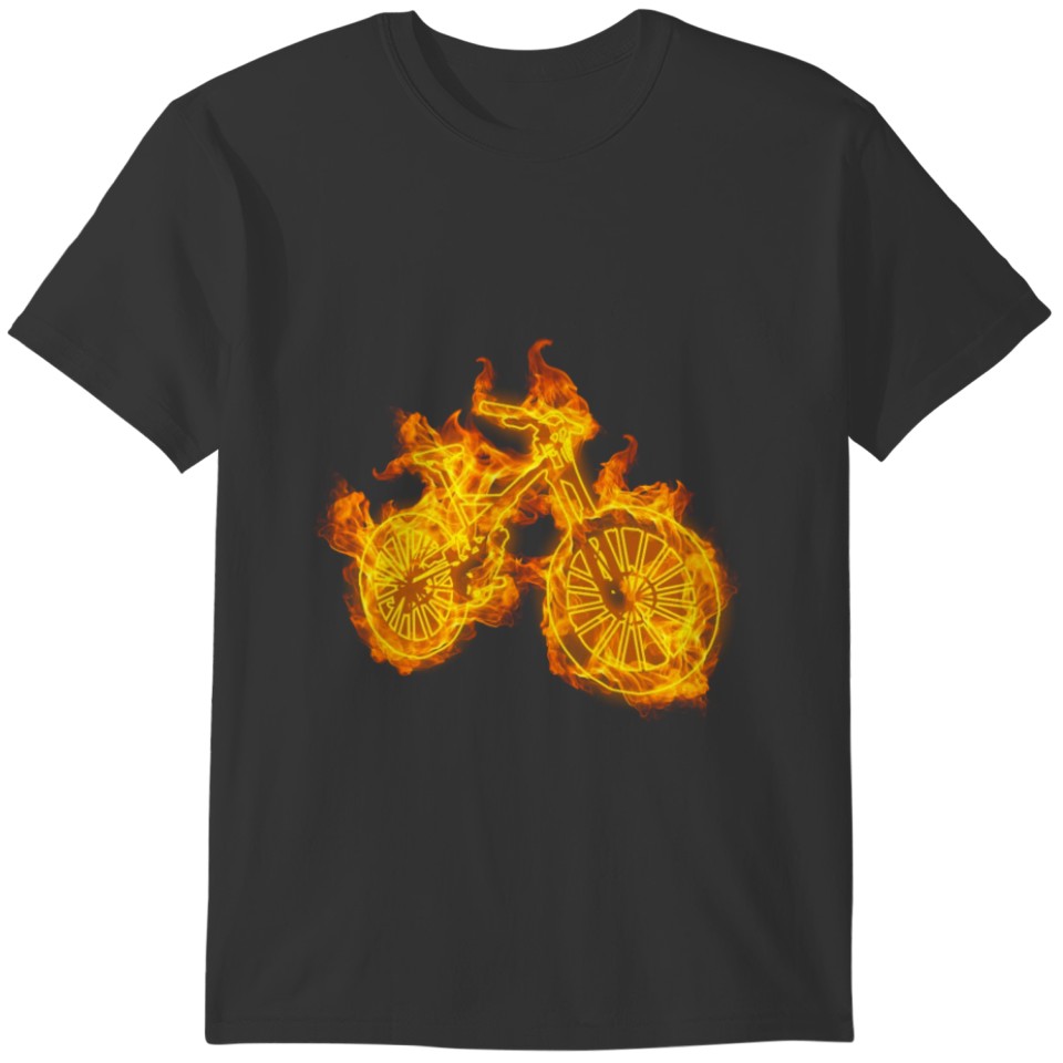Fire Bike Bicycle Flames Cycling Biker Cyclist T-shirt